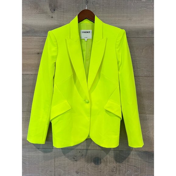 NWOT L'AGENCE Chamberlain Blazer in Chartreuse size 4 - Picture 5 of 10
